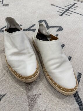 Rag & Bone White Leather Espadrille Slip-On Shoes